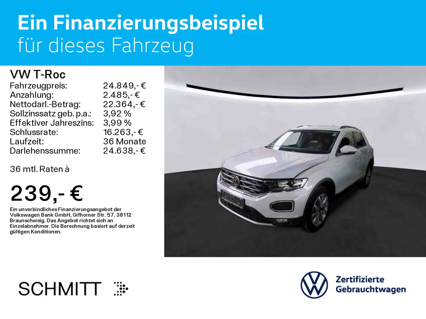 Volkswagen T-Roc 1.5 TSI DSG STYLE*LED*AHK*NAVI*KLIMA*PDC*S Weiß - 2