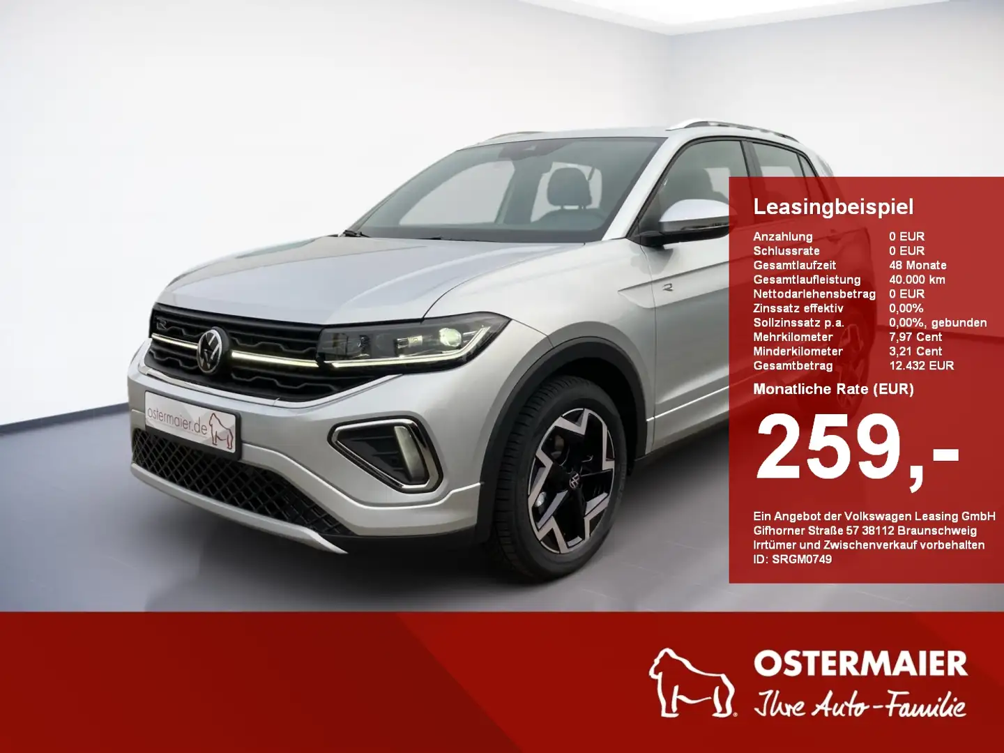 Volkswagen T-Cross R-Line 1.0 TSI OPF DSG 17''Alu.AHK.Navi.Kamera Argent - 1