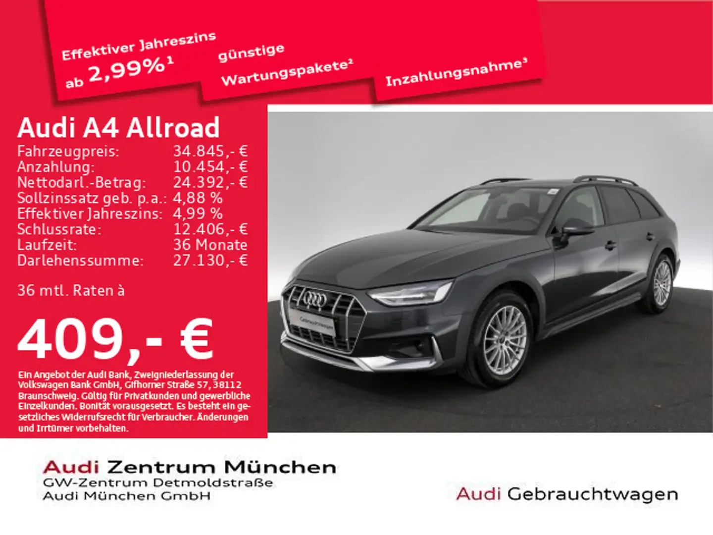 Audi A4 allroad A4 allroad 40 TDI qu. S tronic Pano/Navi+/PDC+ Grijs - 1
