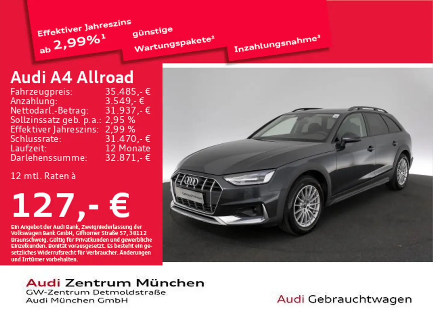 Audi A4 allroad A4 allroad 40 TDI qu. S tronic Pano/Navi+/PDC+ Grau - 1