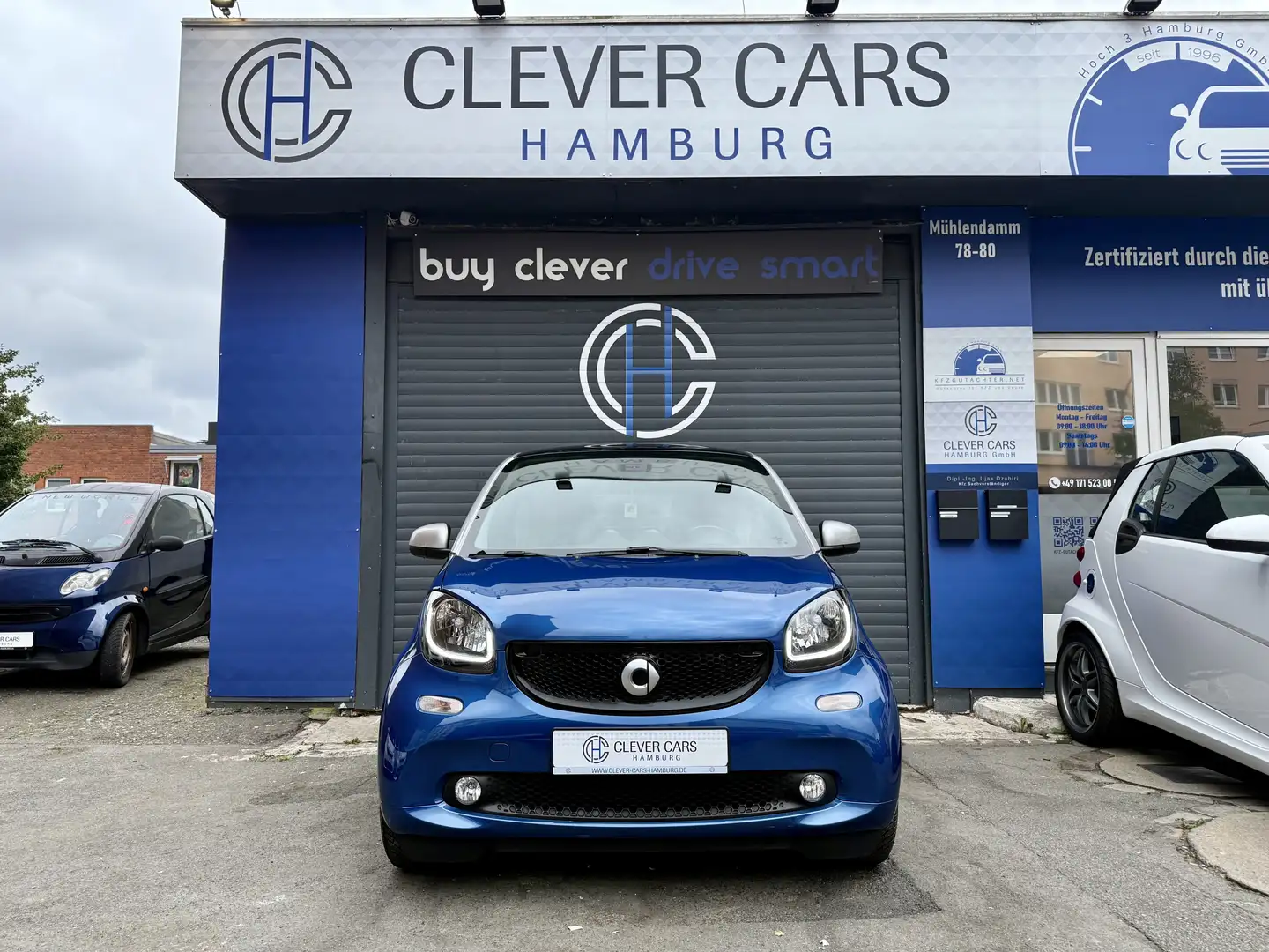 smart forTwo COUPE*PRIME*TURBO*NAVI*PANO*KLIMA*LED*SHZ Bleu - 2