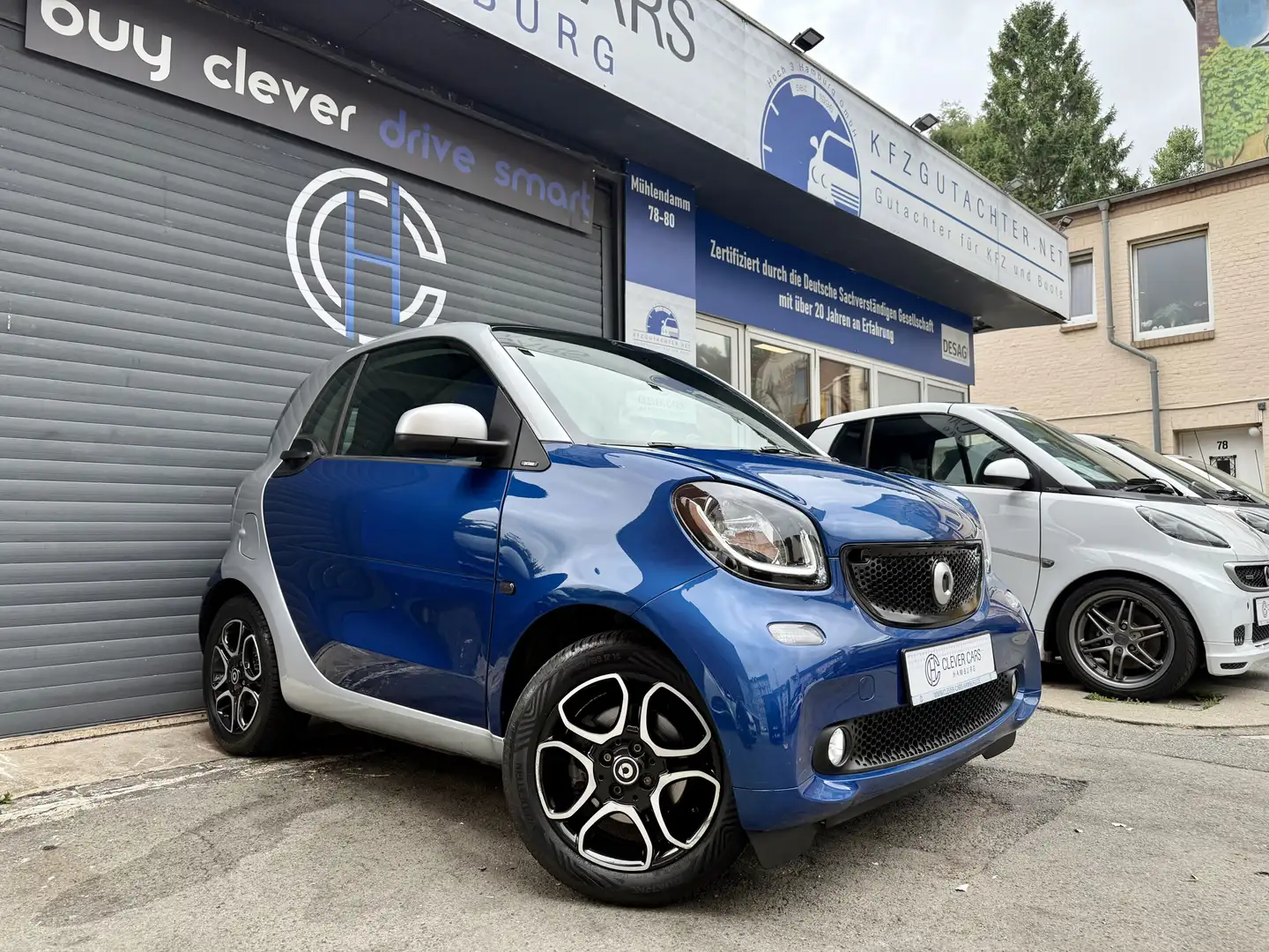 smart forTwo COUPE*PRIME*TURBO*NAVI*PANO*KLIMA*LED*SHZ Bleu - 1