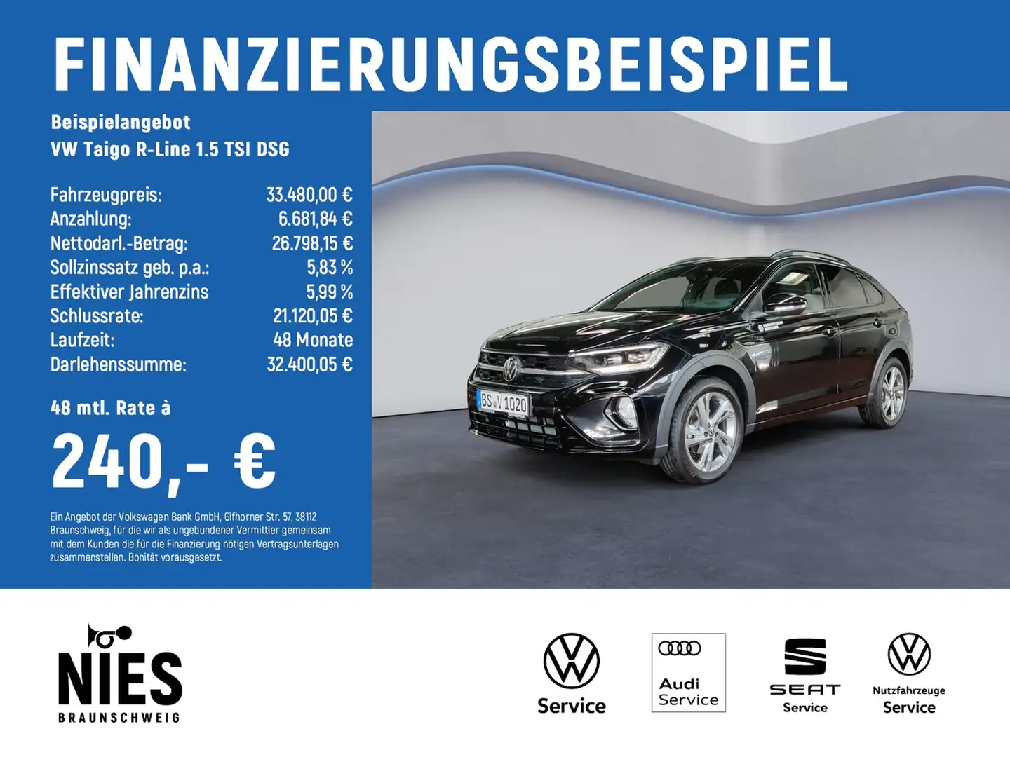 Volkswagen Taigo R-Line 1.5 TSI DSG MATRIX-LED+RearView+ACC Schwarz - 2