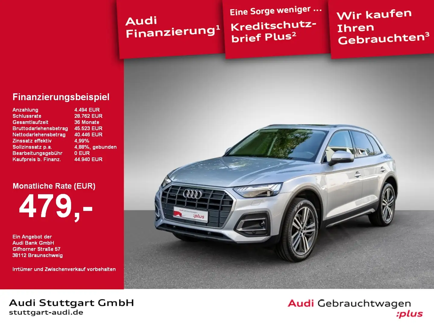 Audi Q5 40 TDI quattro Matrix Pano Kamera 20'' Silber - 1