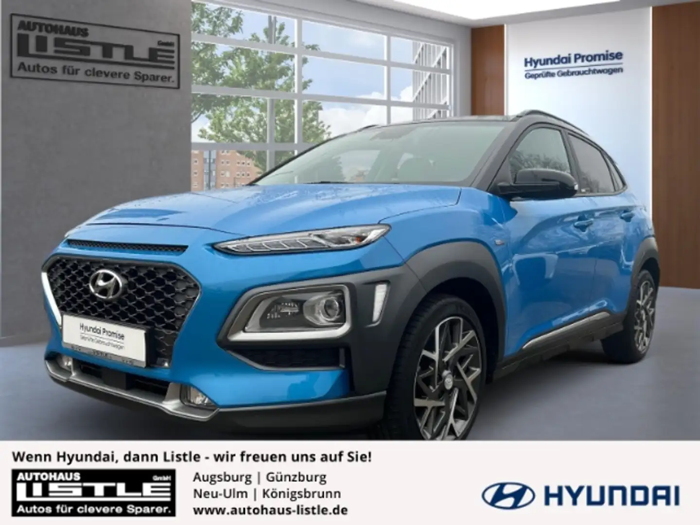 Hyundai KONA Style Hybrid 2WD Navi Soundsystem LED Apple CarPla Blauw - 1