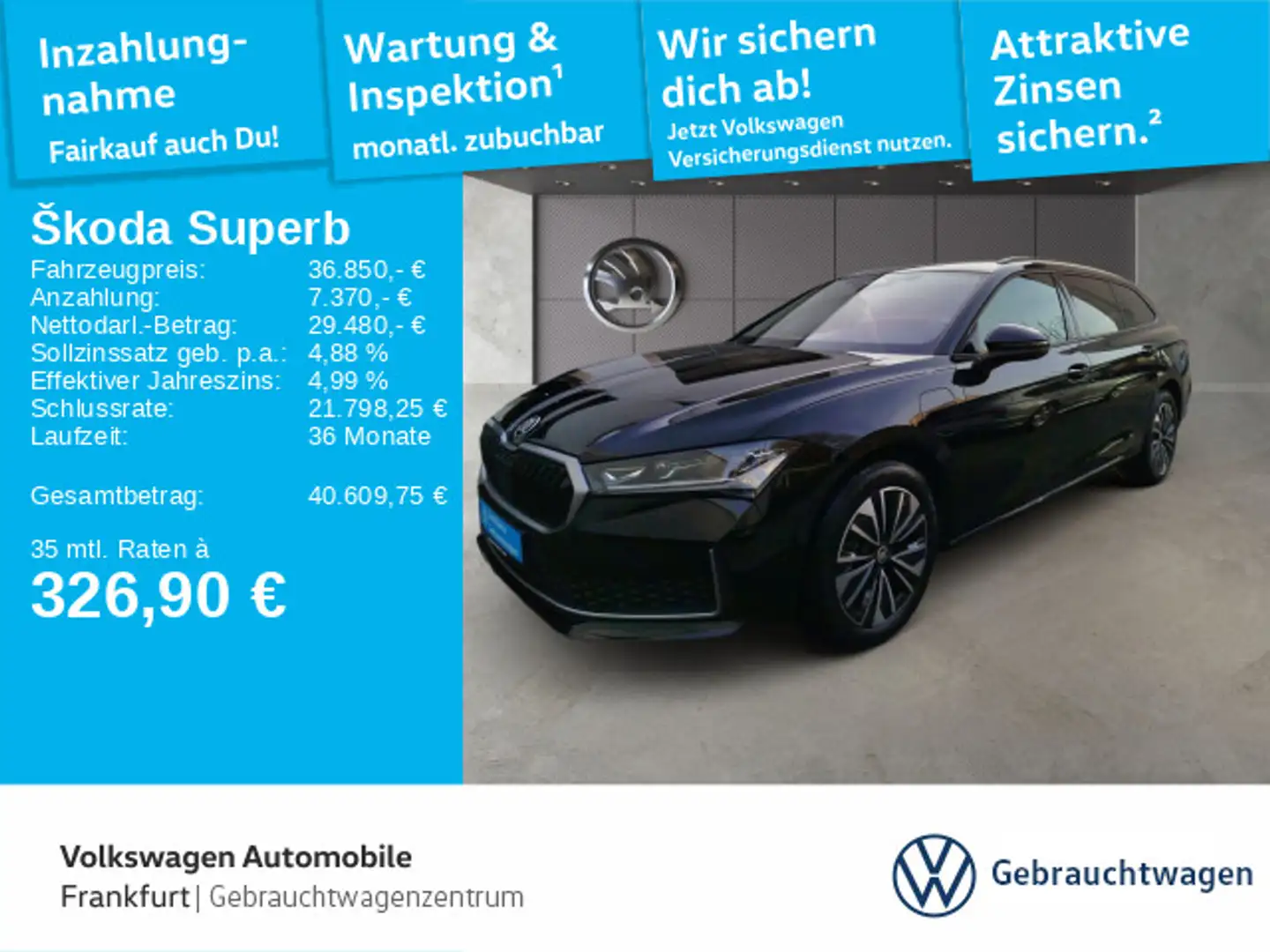 Skoda Superb Combi 1.5 TSI iV Selection Navi MatrixLED Schwarz - 1