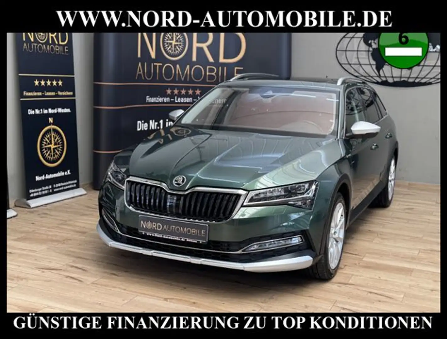 Skoda Superb Combi 2.0 TDI 4x4 DSG Scout AHK/LED/Navi/ Scout 4x Зелений - 1