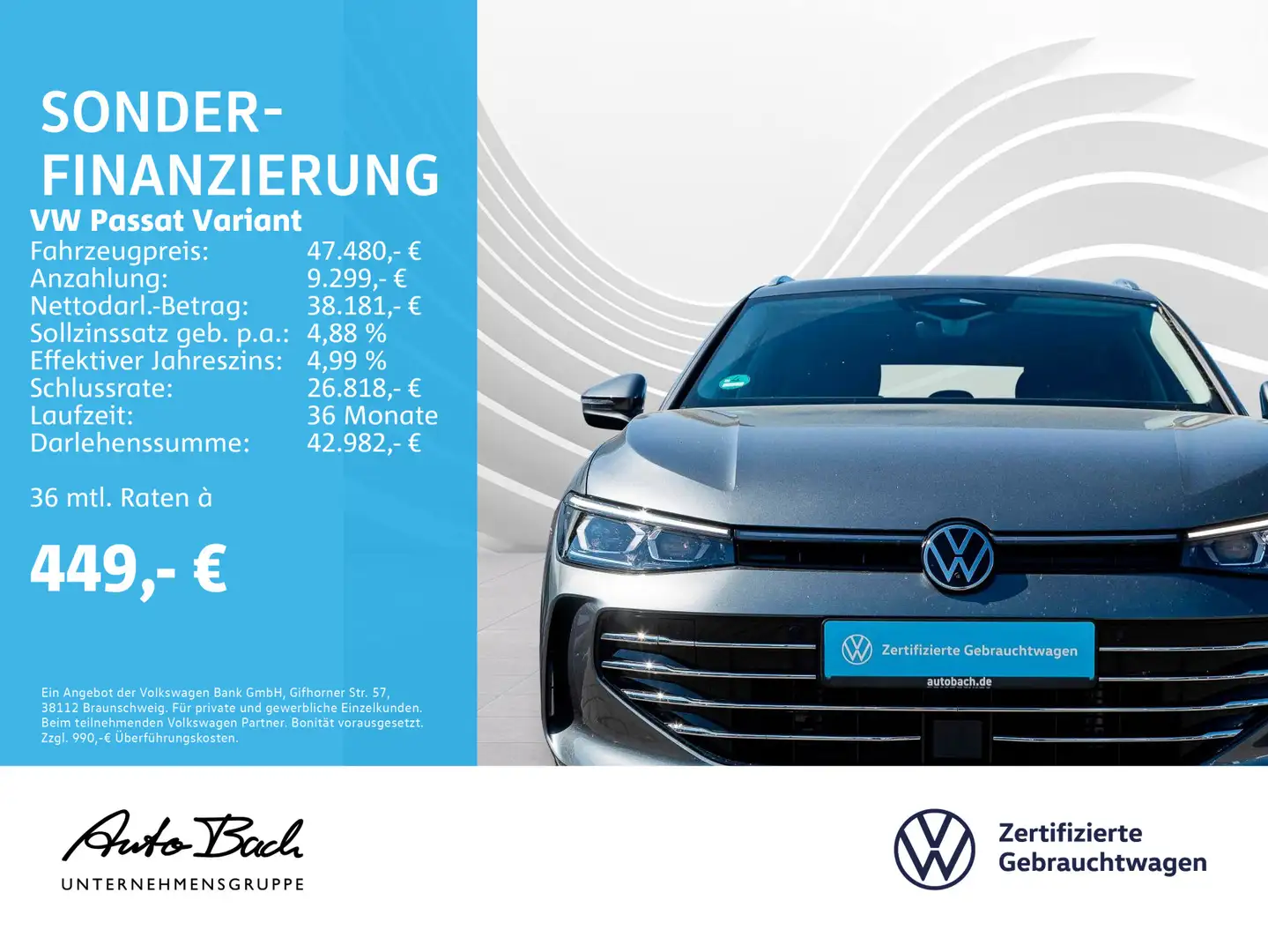 Volkswagen Passat Variant 2.0 TDI "Elegance" DSG Navi LED D Grau - 2