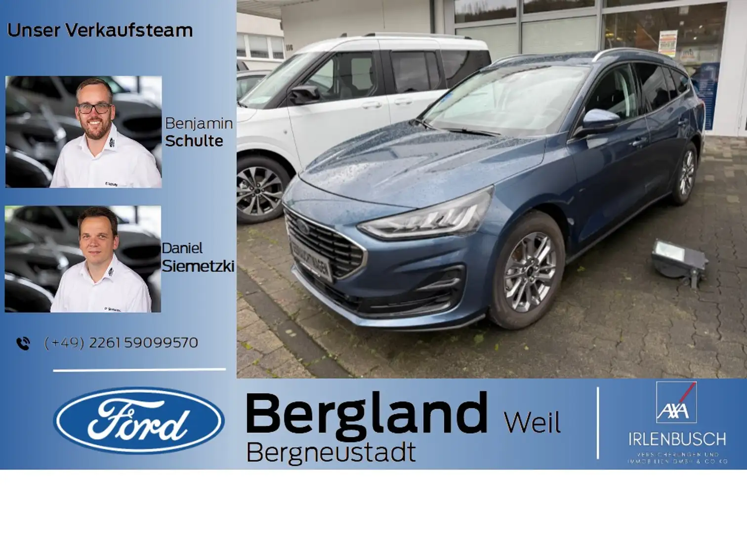 Ford Focus Titanium Turnier 125PS EcoBoost Bleu - 1