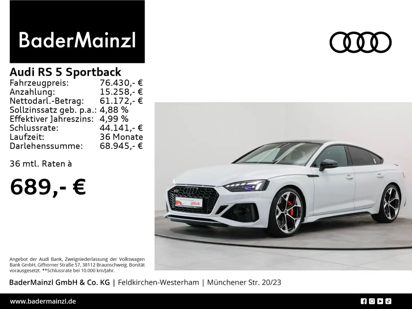 Audi RS5 Competition Pano Matrix 360° ACC Weiß - 1
