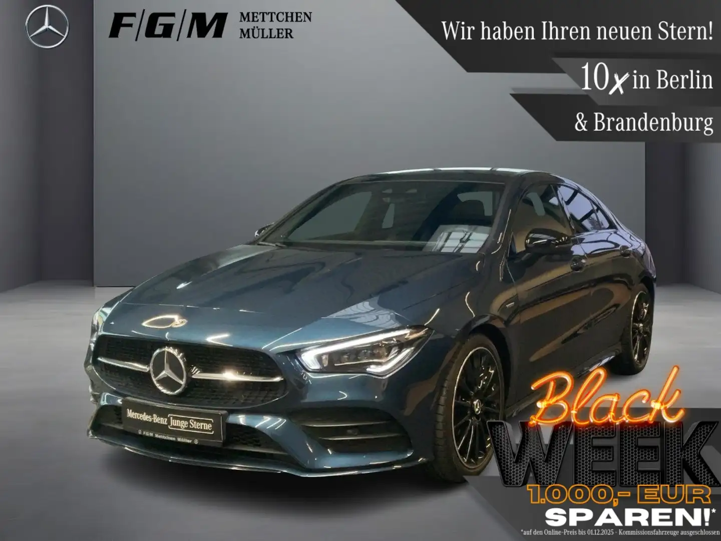 Mercedes-Benz CLA 250 AMG Line Burm|MBeam|S-Dach|TWA|Night| Bleu - 1