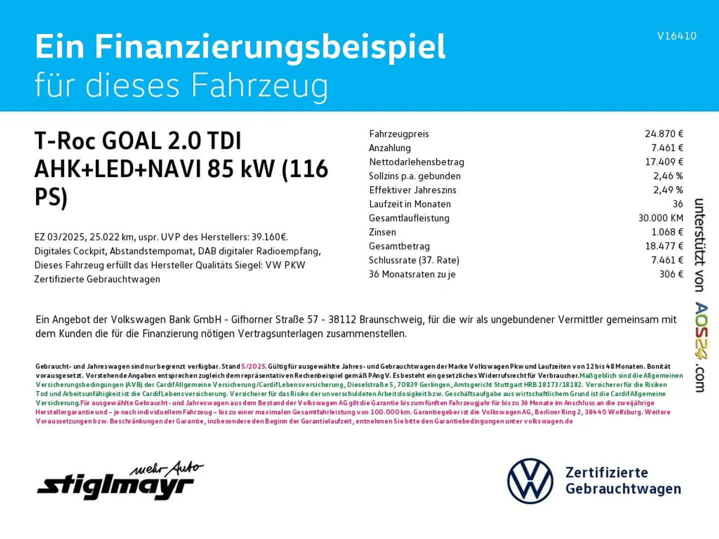 Volkswagen T-Roc GOAL 2.0 TDI AHK+LED+NAVI Bleu - 2