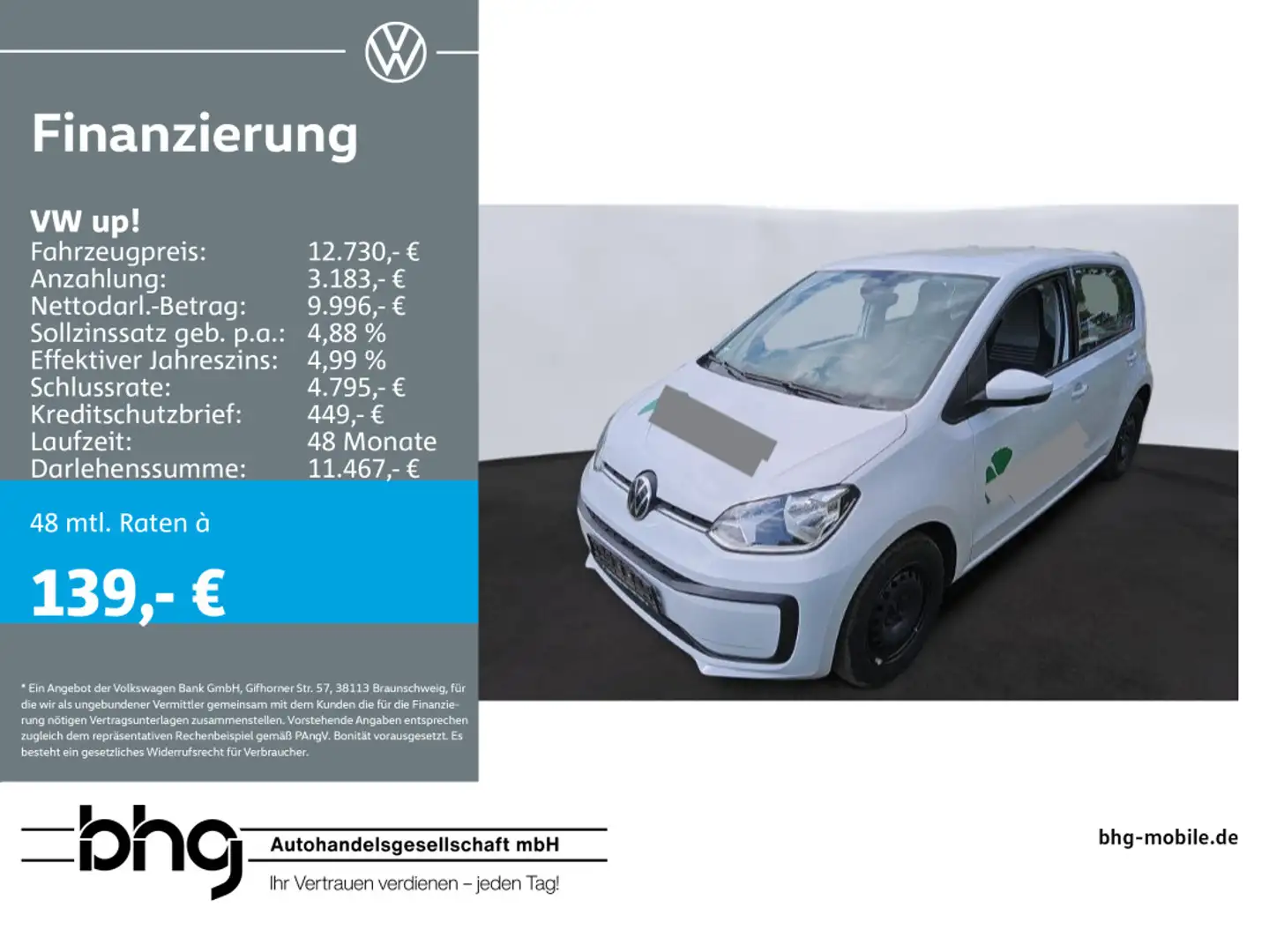 Volkswagen up! move up! 1.0 #Kamera #Fahrerassistenz #Telef Weiß - 1