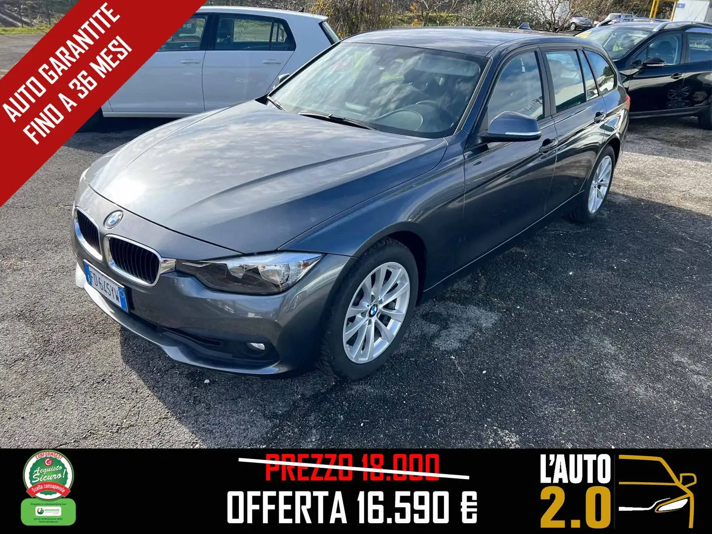 BMW 320 320d Touring xdrive Business Advantage auto Gris - 1