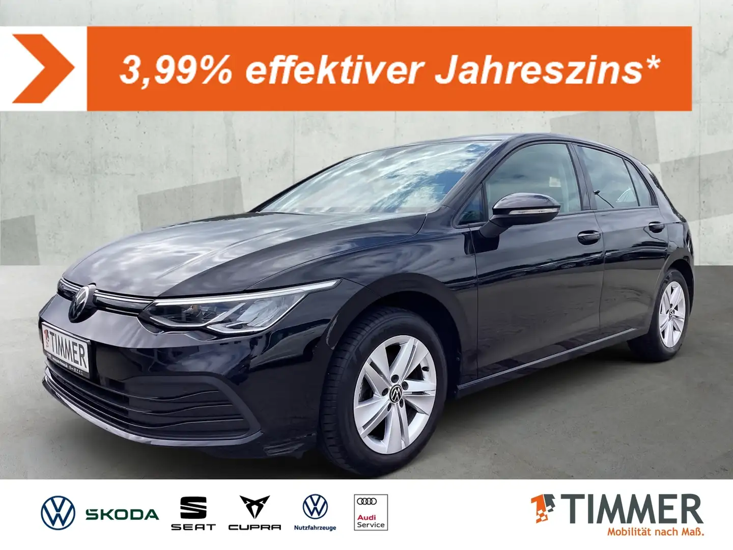Volkswagen Golf VIII 1.5 eTSI DSG LIFE *LED *ACC *APP *NAVI *ALU Schwarz - 1