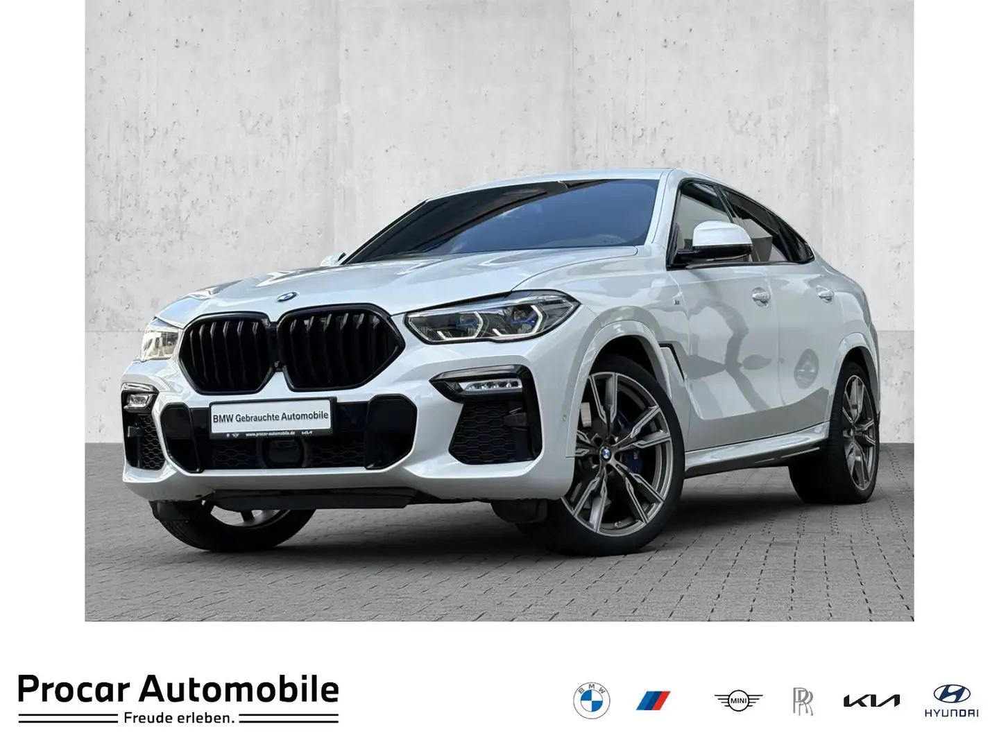 BMW X6 M50d Laser Pano AHK DA Prof PA+ HuD B&W Softcl. Blanc - 1