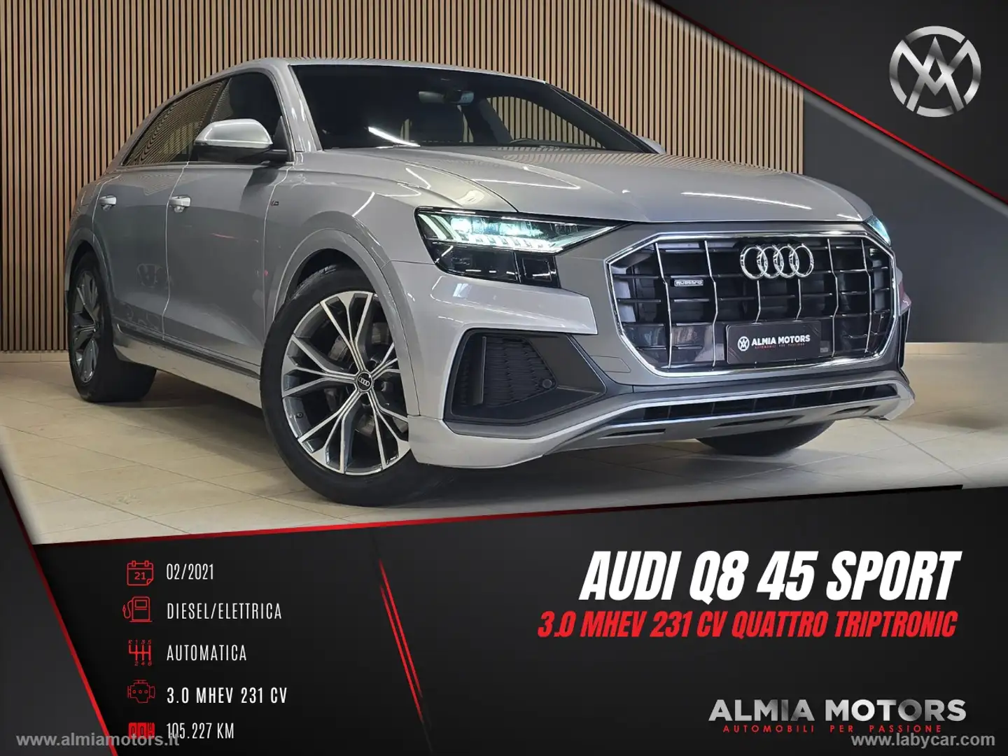 Audi Q8 45 TDI quattro tiptronic Sport Grigio - 1
