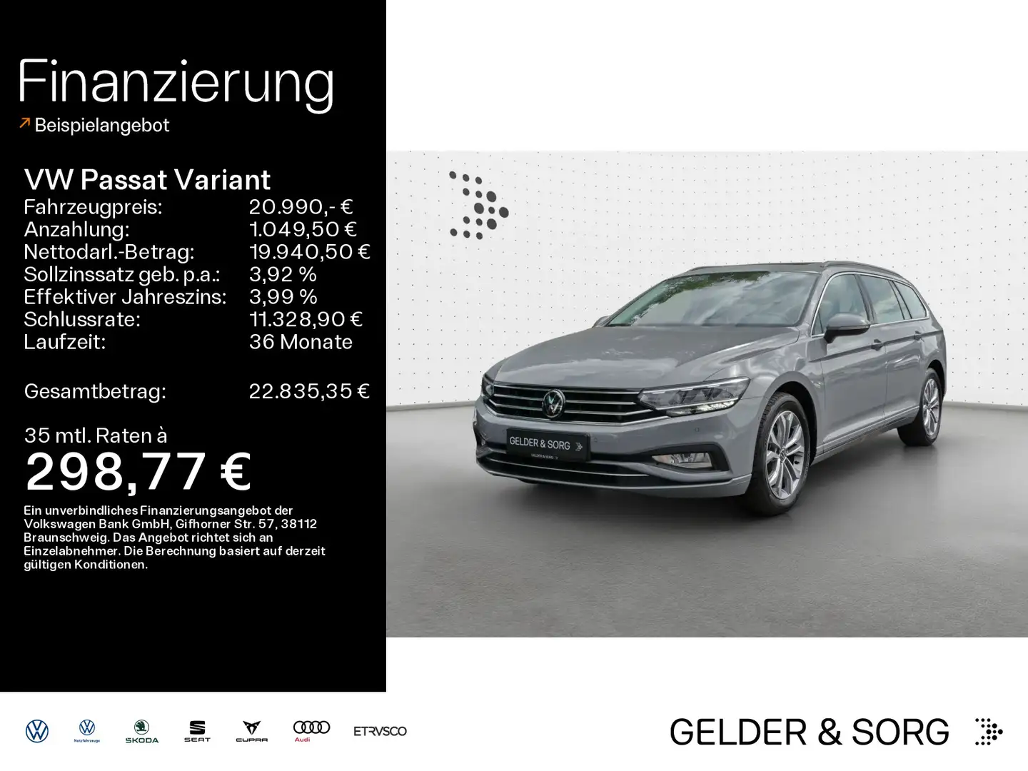Volkswagen Passat Variant Business 2.0 TDI Pano*RFK*LED*AHK Grau - 1