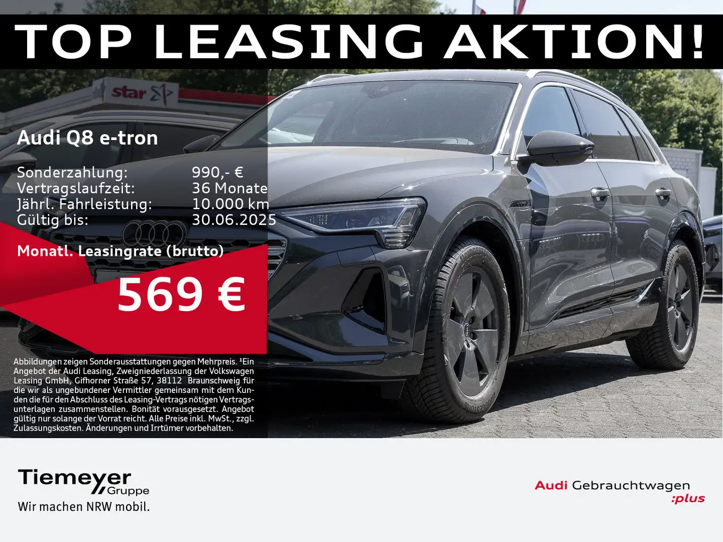 Audi Q8 e-tron 50 Q ADVANCED LM20 LEDER HuD AHK Grau - 1