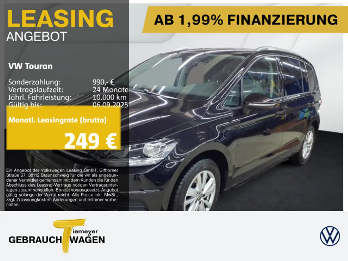 Volkswagen Touran 1.5 TSI DSG COMFORTLINE 7-SITZE AHK KAMER Schwarz - 1
