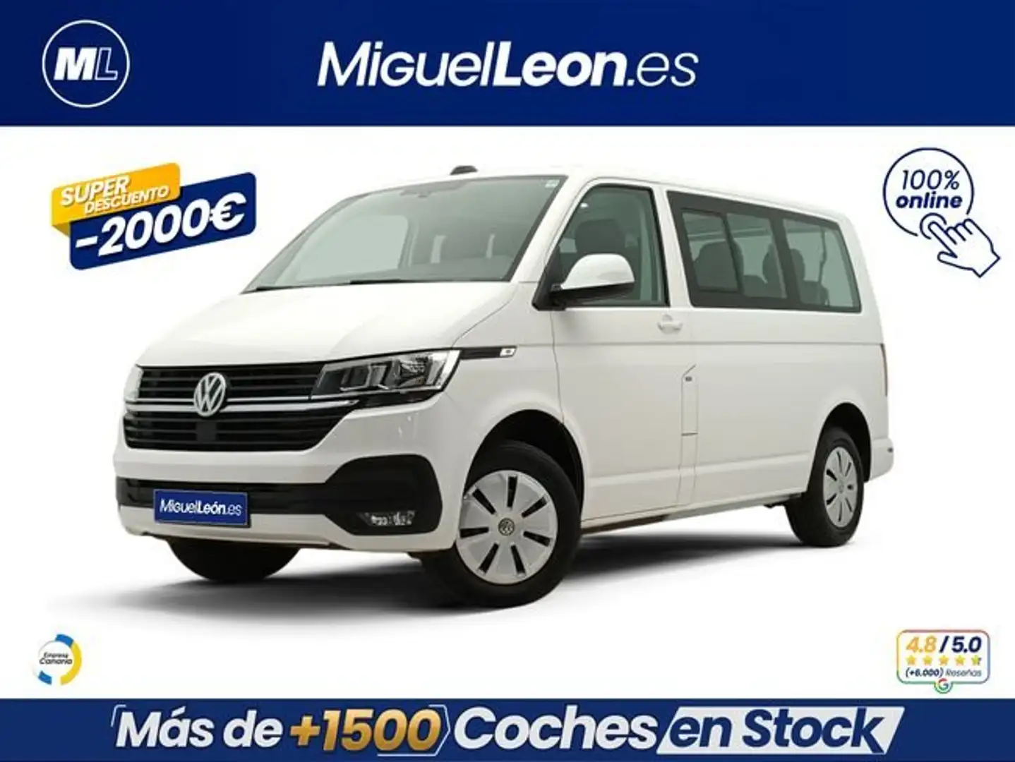 Volkswagen Transporter Combi VI 2.0 TDI 110CV 9P Blanco - 1