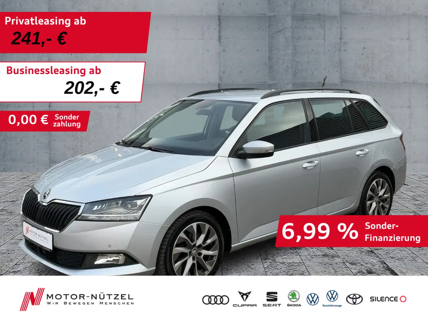 Skoda Fabia Combi 1.0 TSI DSG AMBITION LED+NAV+AHK+SHZ Argento - 1