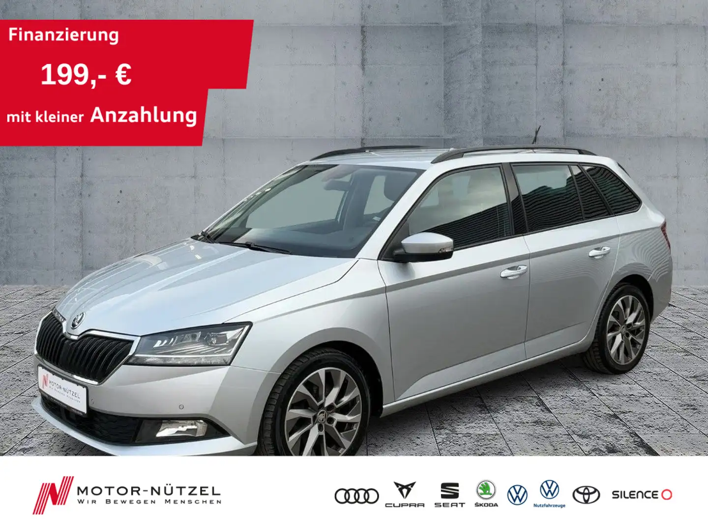 Skoda Fabia Combi 1.0 TSI DSG AMBITION LED+NAV+AHK+SHZ Silber - 1