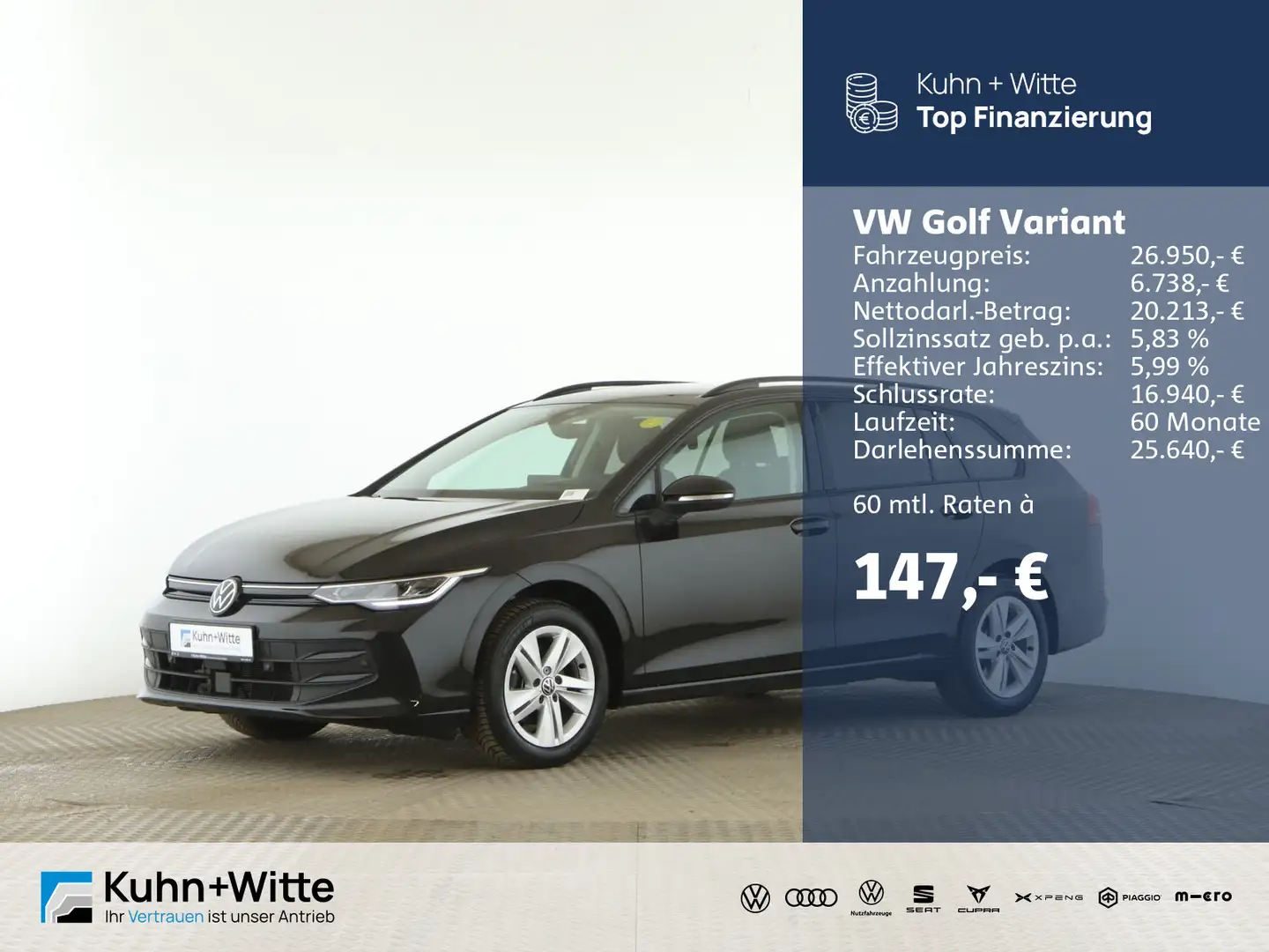Volkswagen Golf Variant Golf VIII Variant 1.5 eTSI Life *AHK*ACC*Navi*LE Schwarz - 1