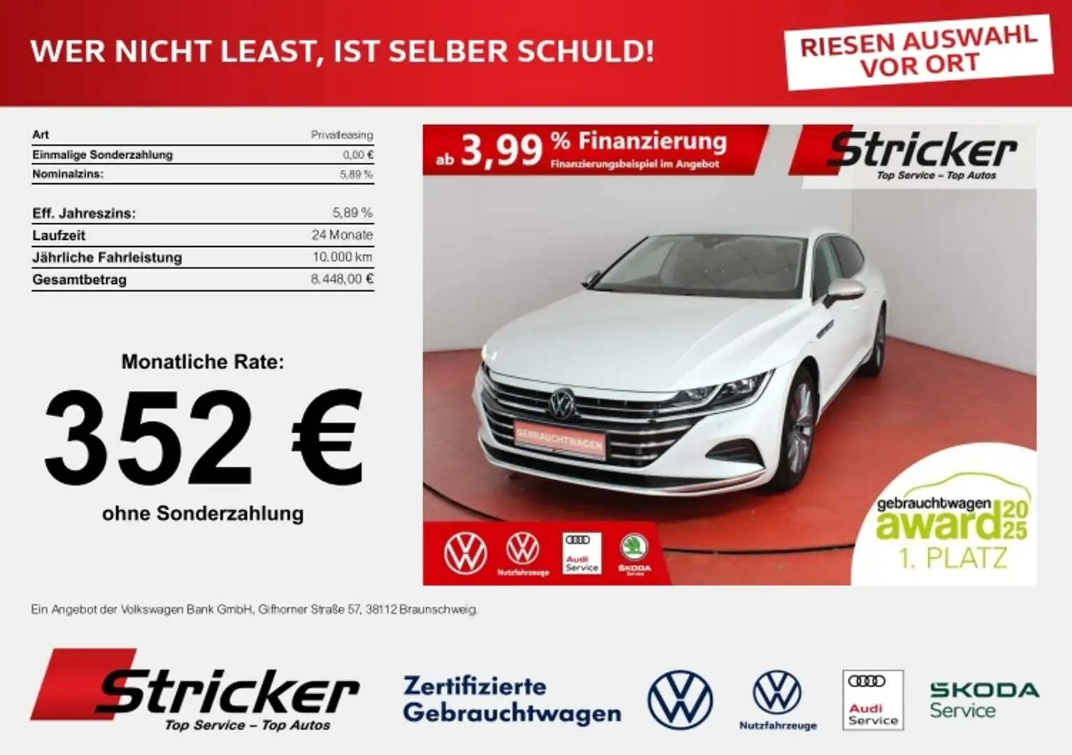 Volkswagen Arteon Shooting Brake Elegance 2.0TSI DSG 352,-ohne Anza Wit - 1
