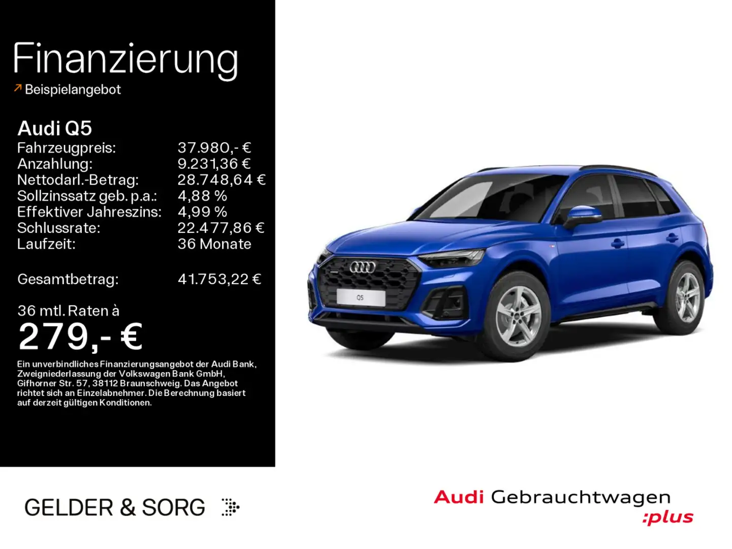 Audi Q5 40 TDI quattro S line Matrix*AHK*Navi*Virtual Blau - 1