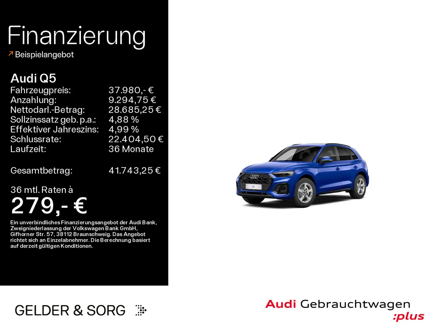 Audi Q5 40 TDI quattro S line Matrix*AHK*Navi*Virtual Blau - 1