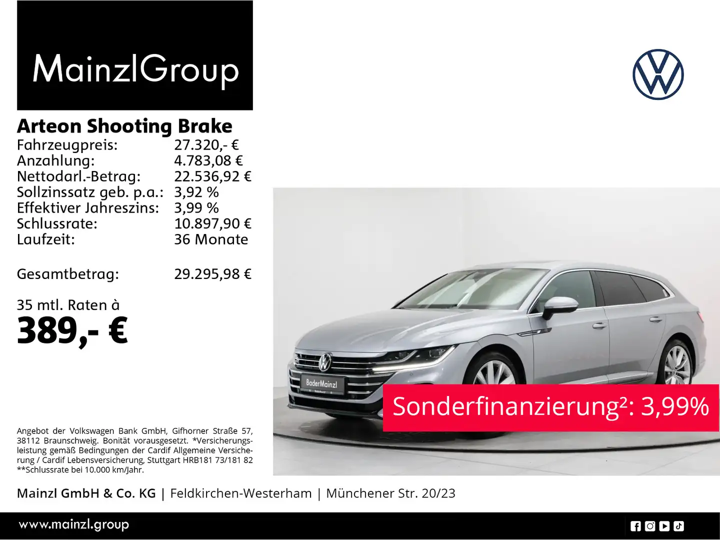 Volkswagen Arteon 2.0 TSI DSG R-Line Pano Silber - 1