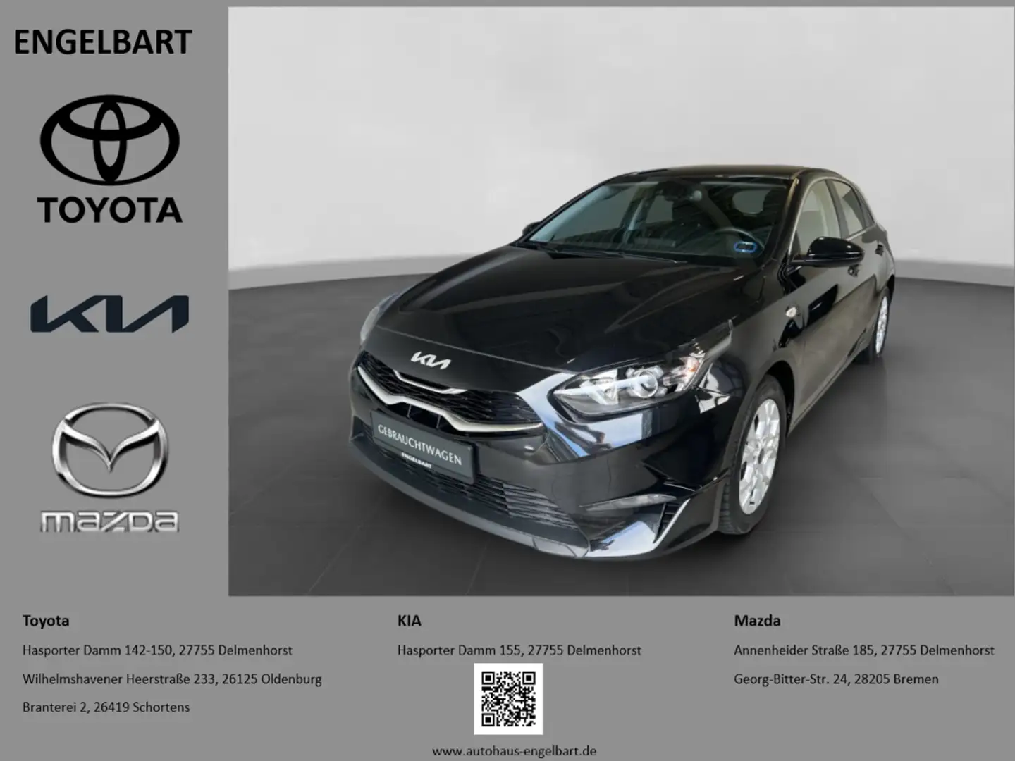 Kia Ceed / cee'd Vision 160PS-Komfort-Navi-CarPlay-PDC-SHZ-RFK-Temp Zwart - 1