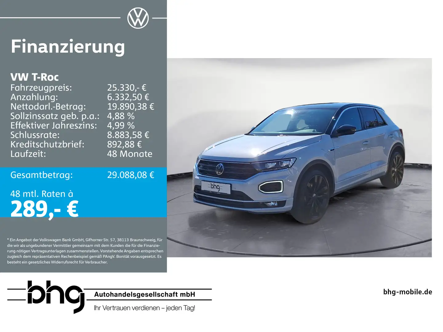 Volkswagen T-Roc Sport 1,5 TSI OPF DSG Silber - 1