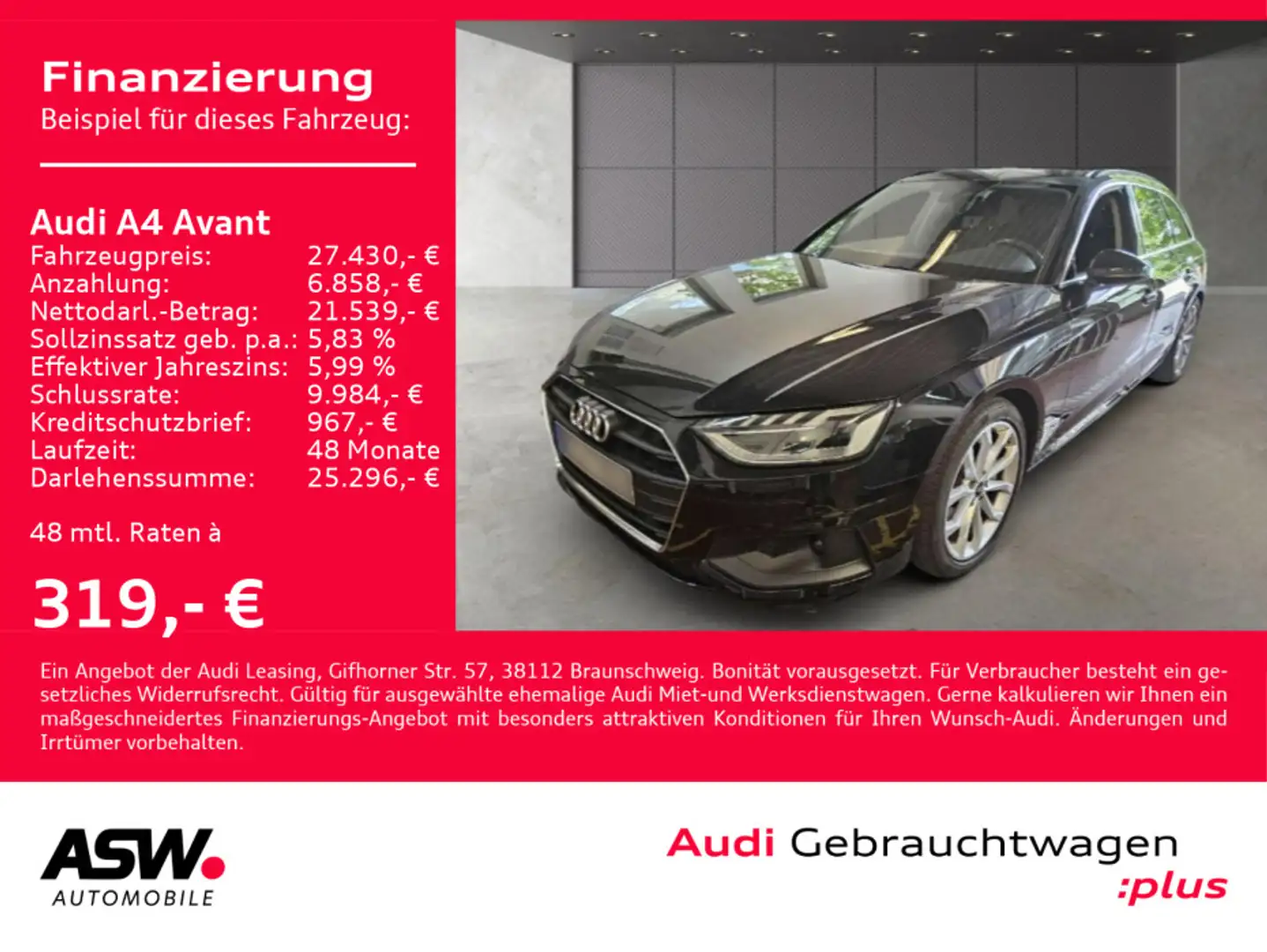 Audi A4 Avant 40TDI quattro Navi Matrix AHK RFK ACC Schwarz - 1