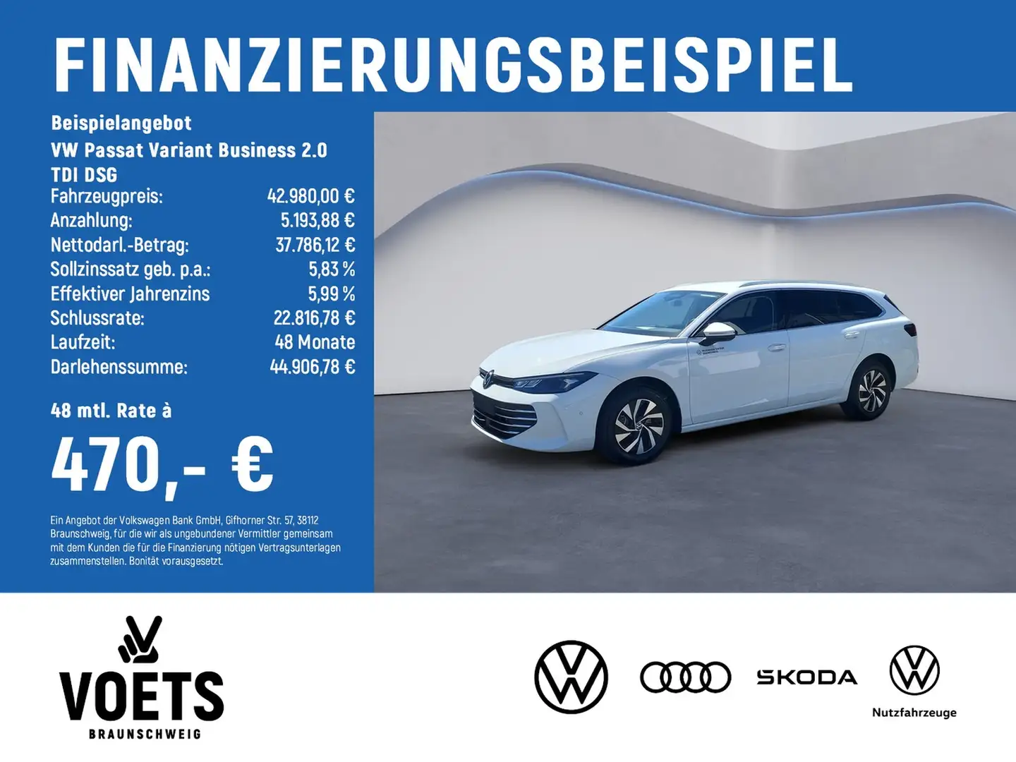 Volkswagen Passat Variant Business 2.0 TDI DSG RearView+ACC Weiß - 2