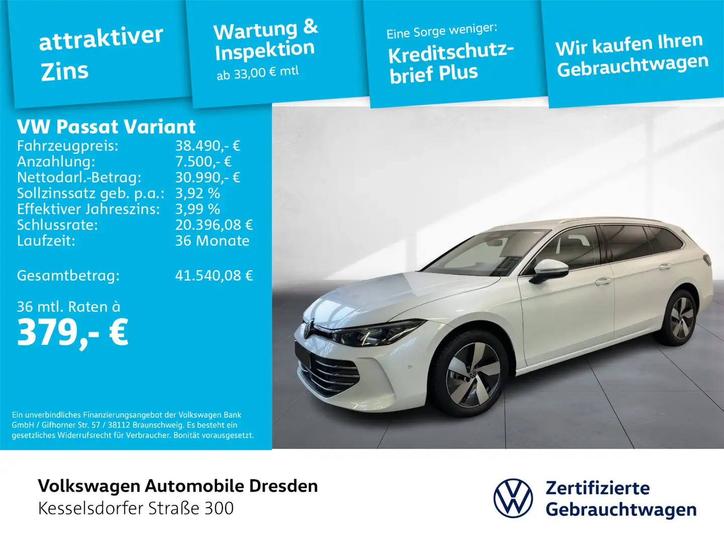 Volkswagen Passat Variant 1.5 TSI DSG Business Kamera ACC L Weiß - 1