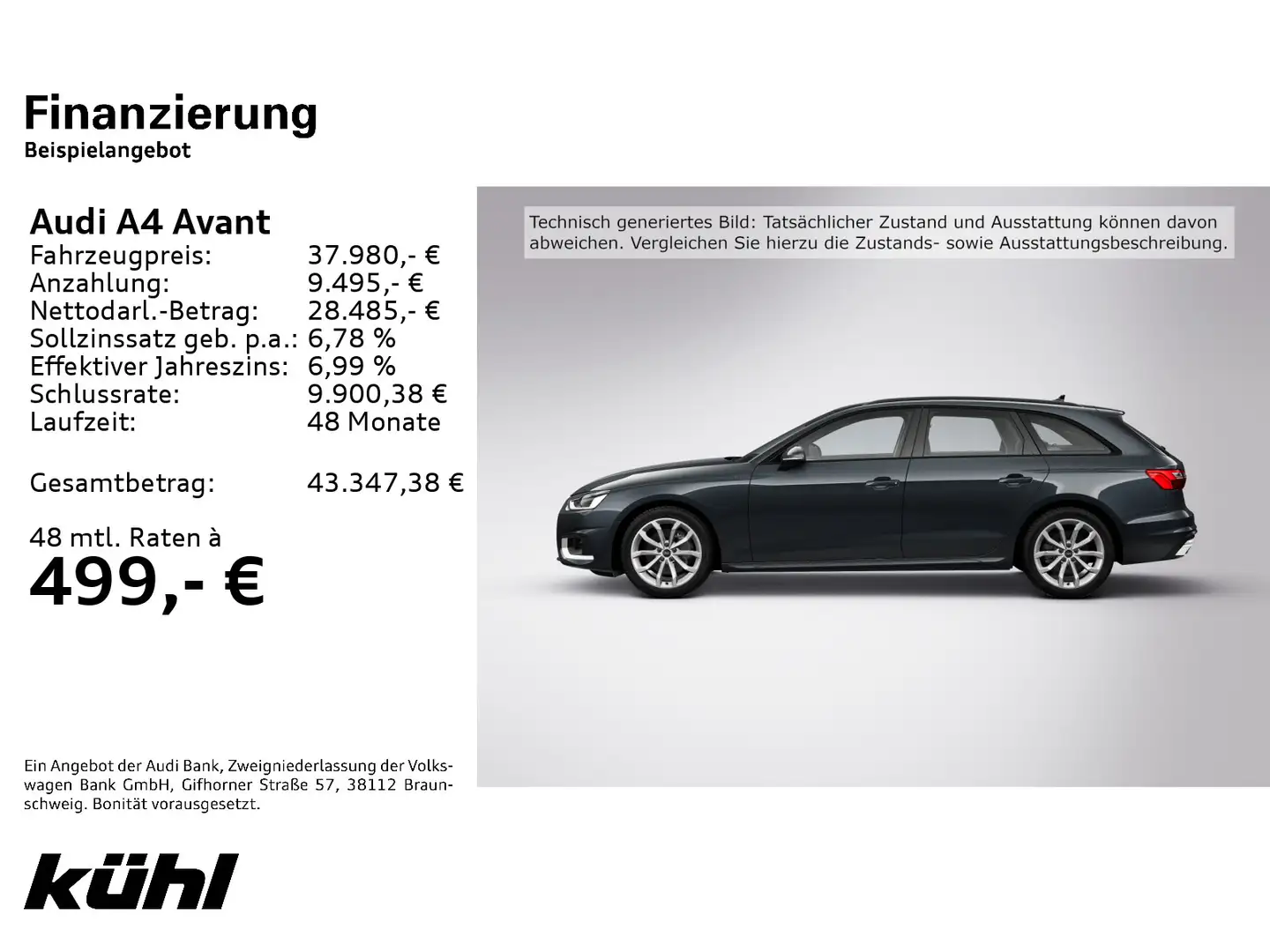 Audi A4 40 TDI S tronic Advanced ACC Kamera Nav Gris - 2