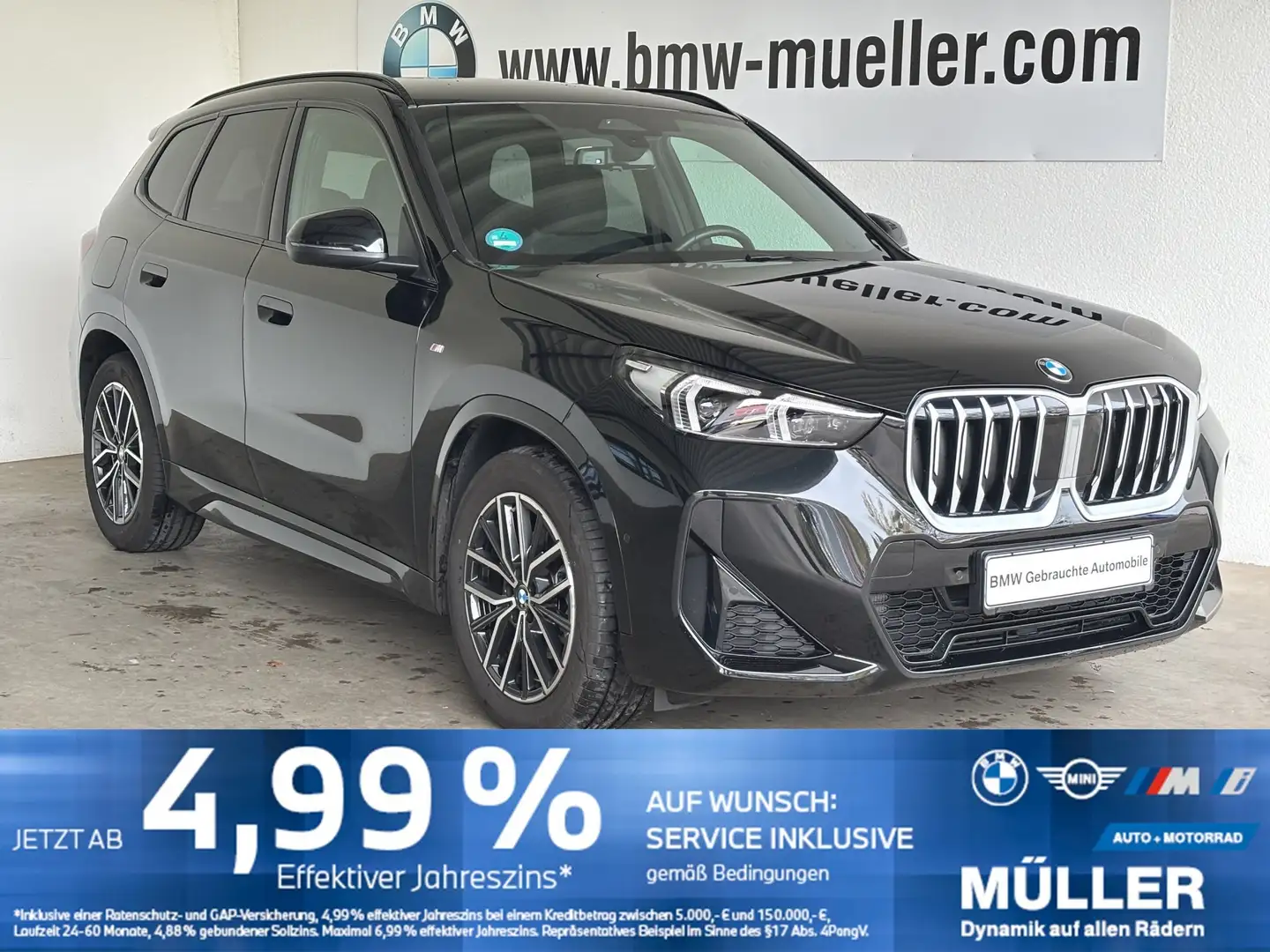 BMW X1 sDrive18d SAG M Sport AHK/LED+/hk/K-ZUG/MEMO Schwarz - 1