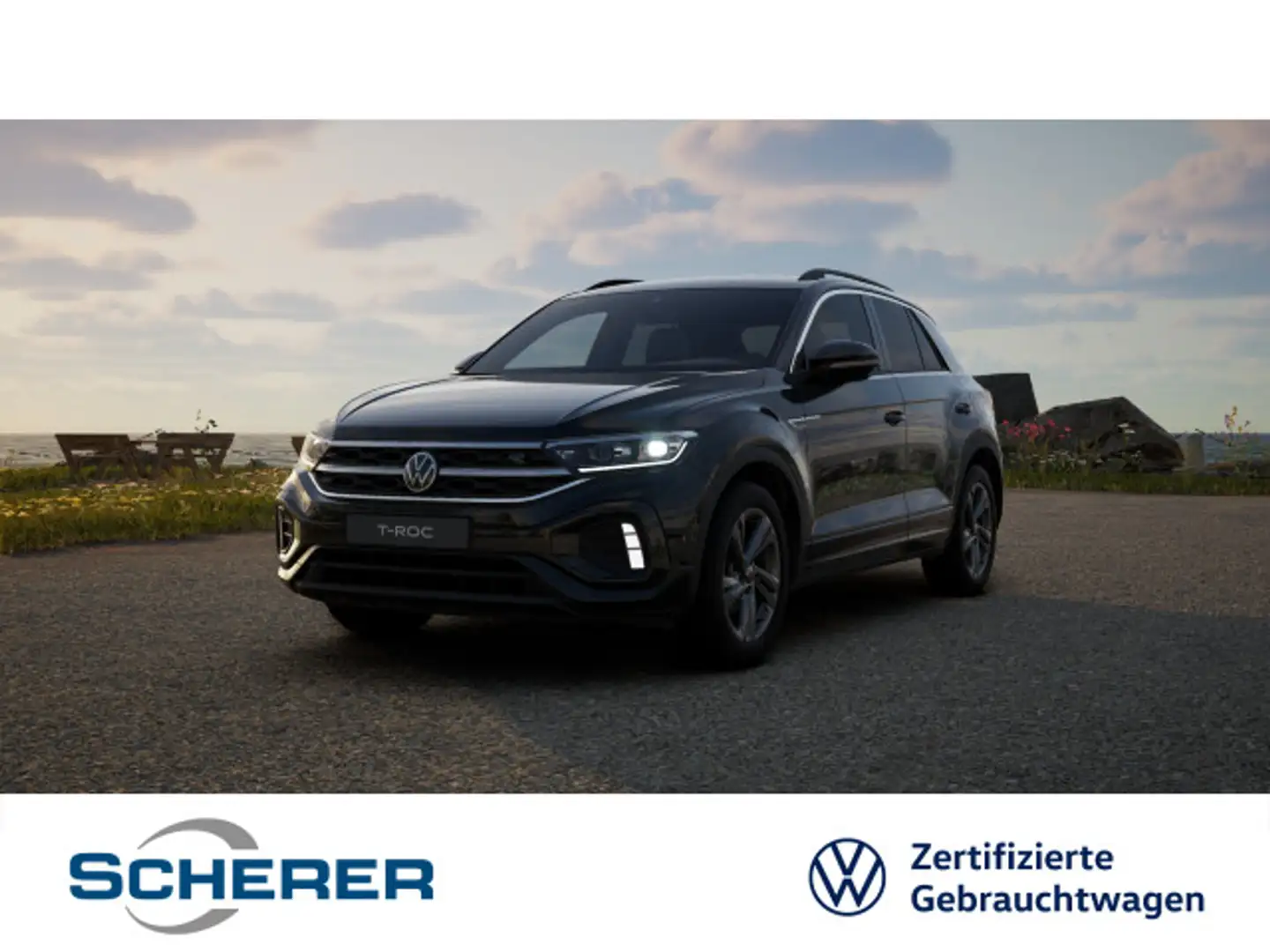 Volkswagen T-Roc R-Line 1.5 TSI DSG ACC AHK NAVI PDC RFK SH Schwarz - 1