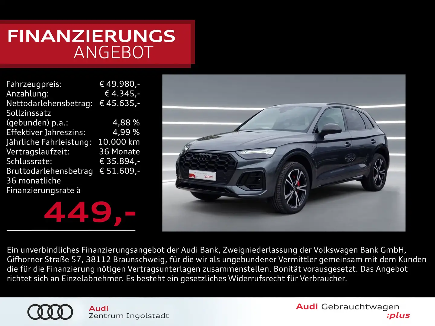 Audi Q5 40 TDI qu S line Sport Edit. MATRIX AHK 20" S line Grau - 1