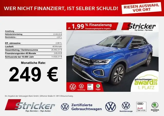 Volkswagen T-Roc Cabriolet GOAL 1.0 TSI 249, ohne Anzahlung Kamera