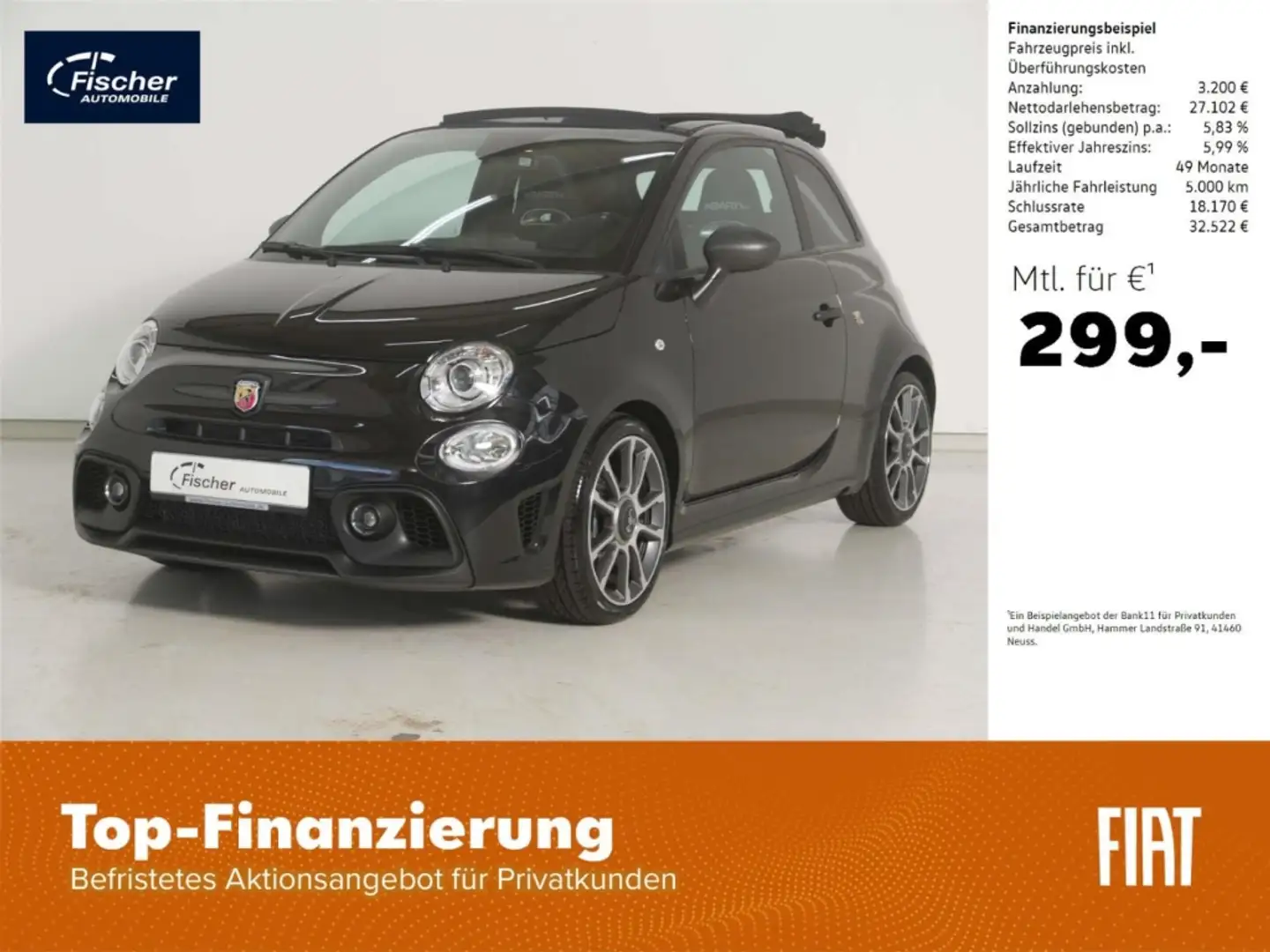 Abarth 595C 1.4 T-Jet 16V Schwarz - 1