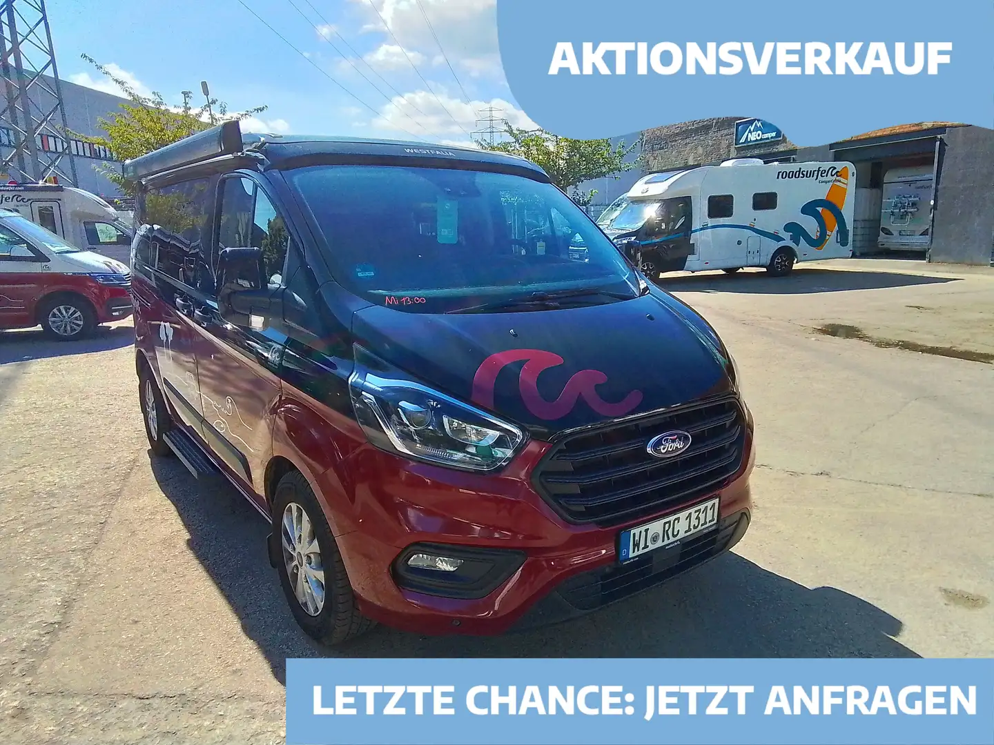 Ford Transit Custom Nugget *Aufst.D *AHK *AUT *Heckküche *Markise Schwarz - 1