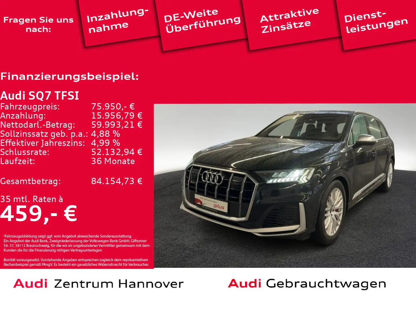 Audi SQ7 4,0 TFSI quattro tiptronic Matrix Head- Noir - 1
