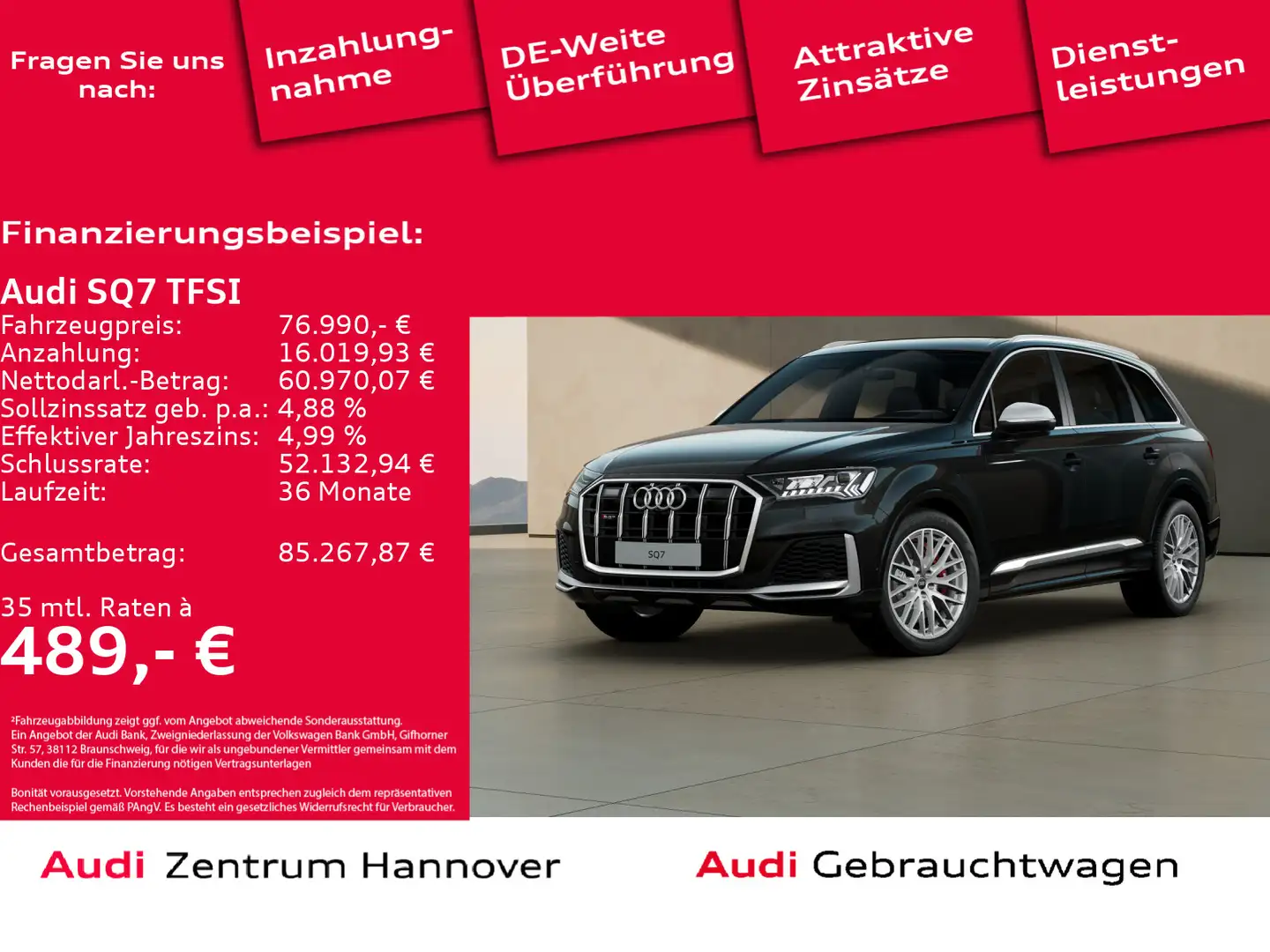 Audi SQ7 4,0 TFSI quattro tiptronic Matrix Head- Schwarz - 1