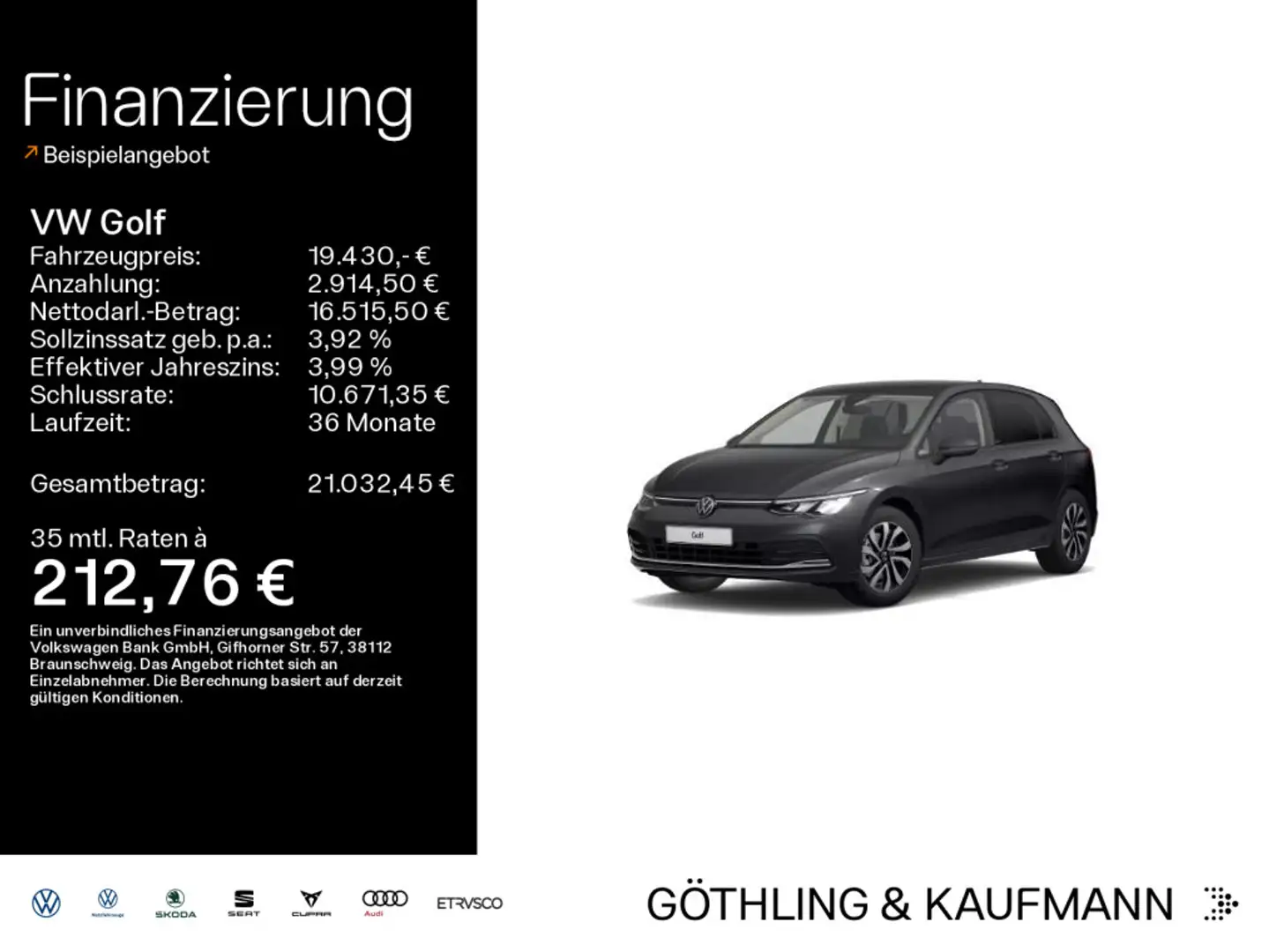 Volkswagen Golf Life ACTIVE 2.0 TDI NAVI*KAM*AHK*SHZ*ACC*Vi Gris - 1