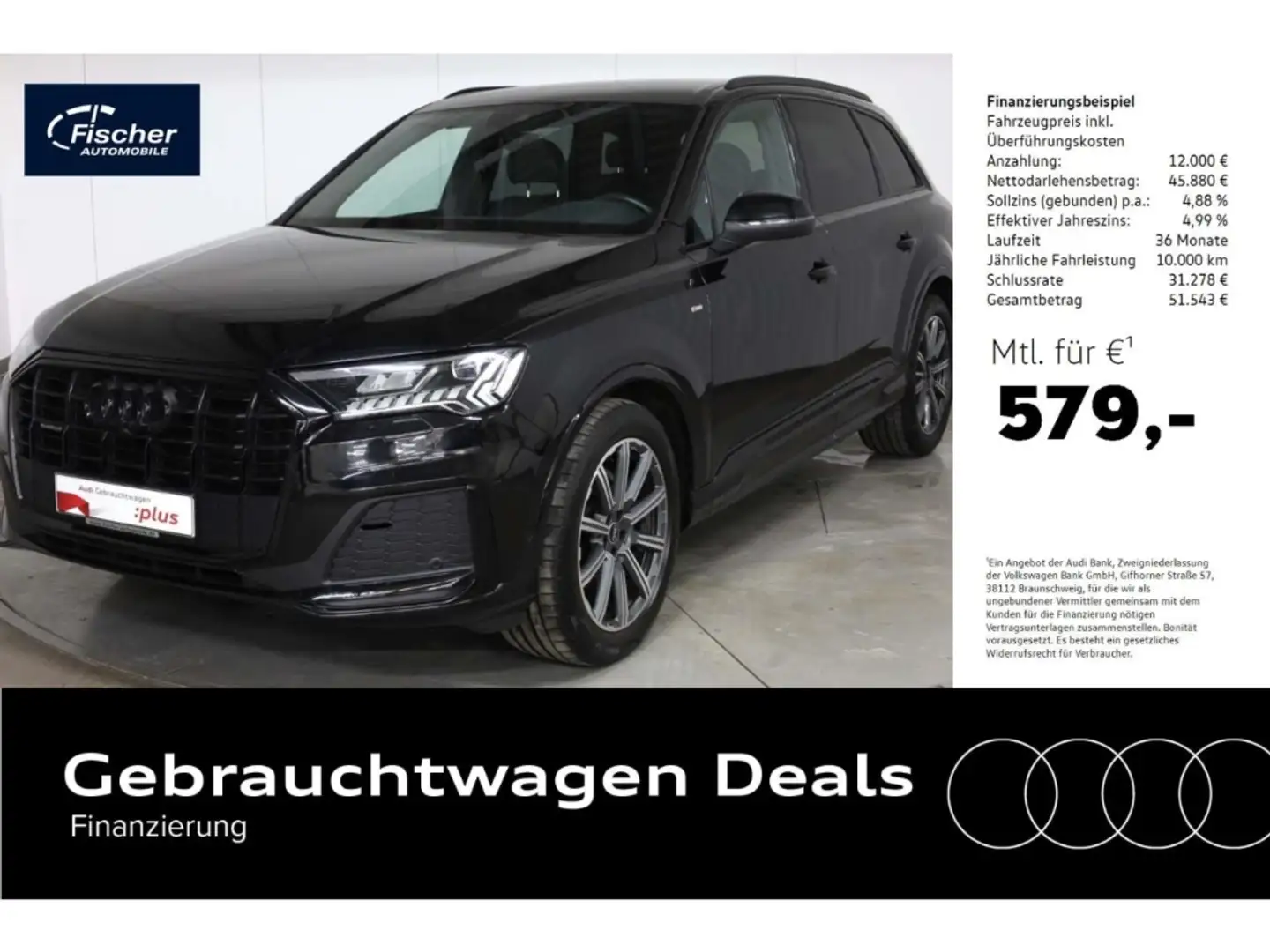 Audi Q7 50 TDI quattro S-line edition Black - 1