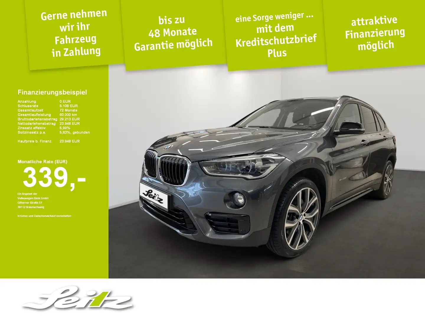 BMW X1 xDrive 25 i Sport Line *LED*NAVI*PARKSENSOR* Gris - 1