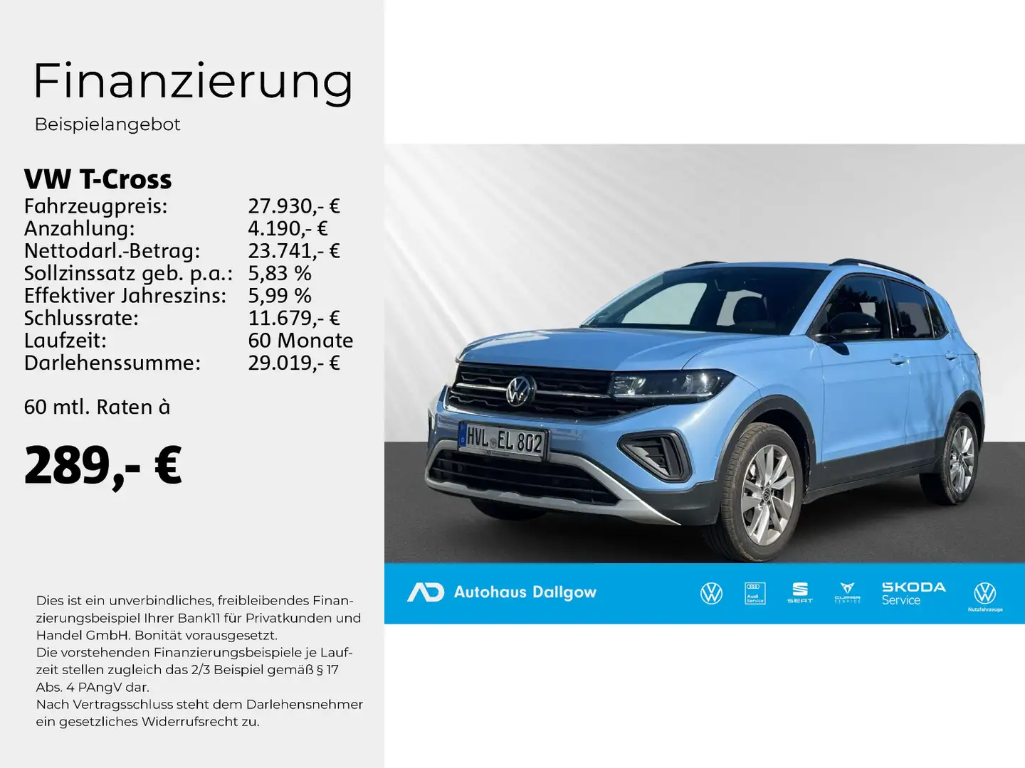 Volkswagen T-Cross "Life" 1.0 TSI DSG LED+ACC+Sitzheiz.+PDC Blau - 2